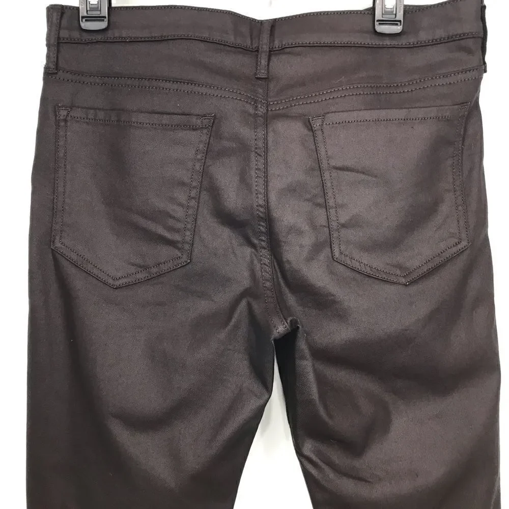 Banana Republic Factory Brown Barn Red Waxed Denim Skinny Fit Jeans